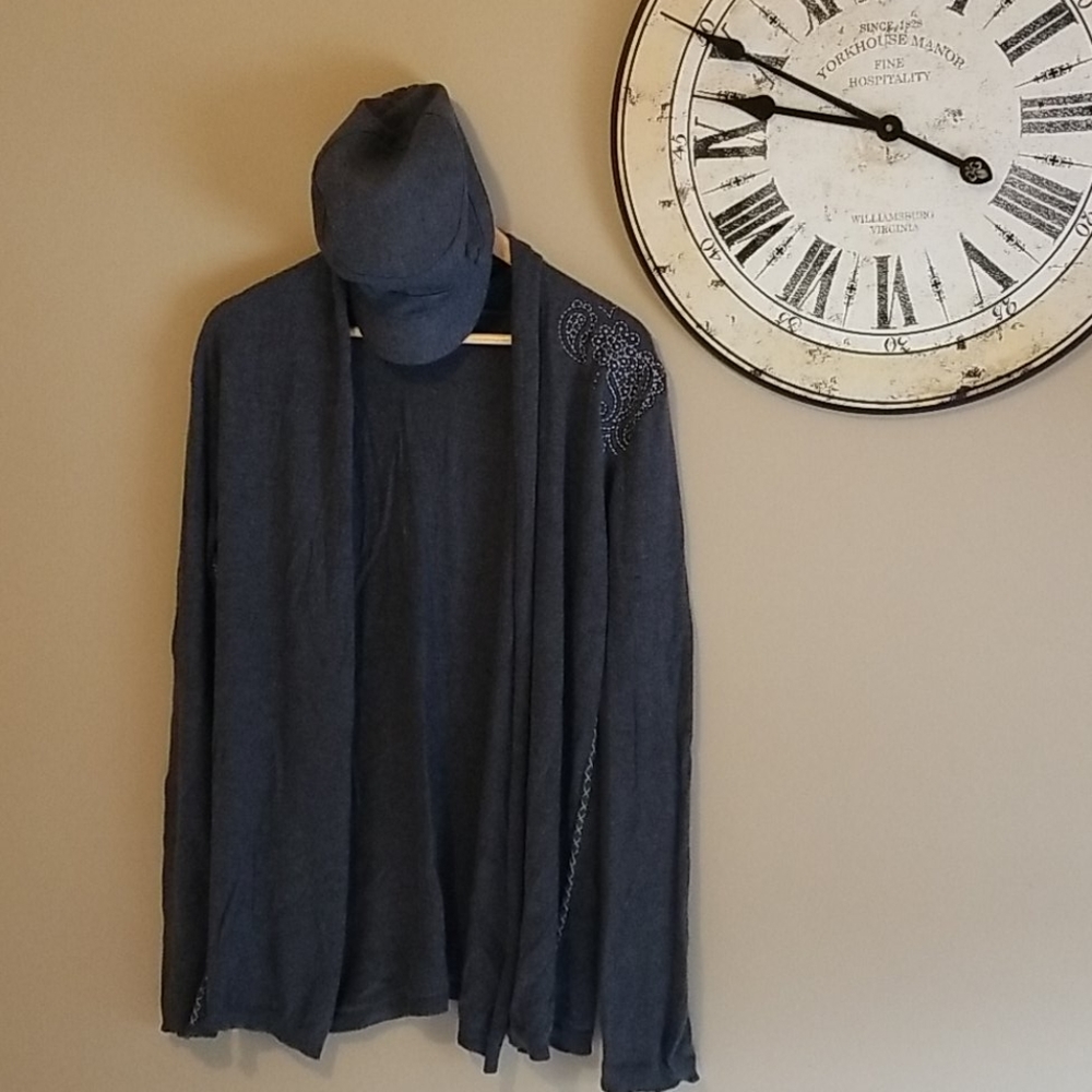 Sale-Maurice's Grey stitched Cardigan sweater S